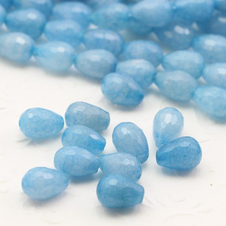 Jadeit kropla fasetowana błęktina 12x8mm