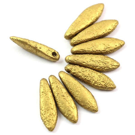 Dagger Etched Metallic Olivine 5x16mm [10szt]