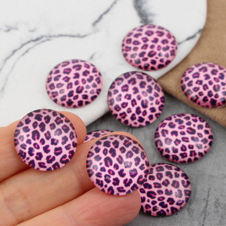 Kaboszon szklany z grafiką zwierzęcy print 20mm