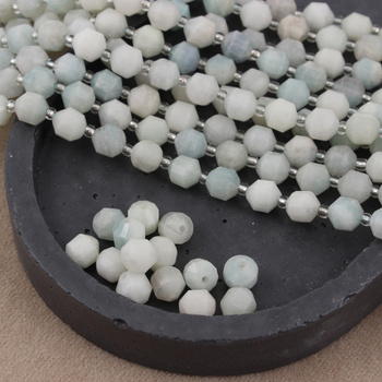 Amazonit kula beczułka fasetowana 8x7mm