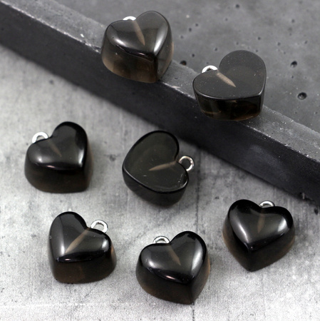 Serce akrylowe brązowe 16x14mm