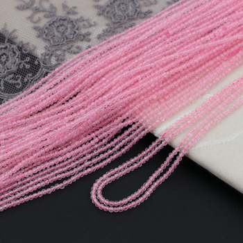 Kwarc różowy kula fasetowana 2mm [sznur 39cm]