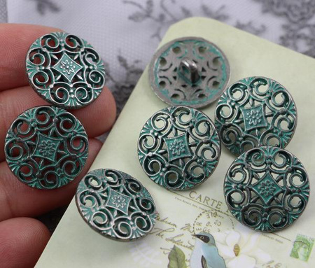 Metalowy guzik mosiądz patynowany 20mm