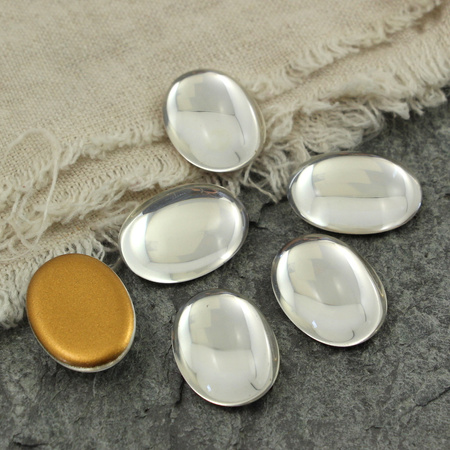 Kaboszon szklany Crystal - Gold Matte Foiled owal 25x18mm