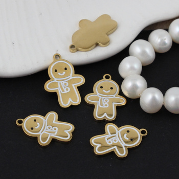 Zawieszka stal szlachetna pozłacana Pan Ciastek 16x12mm