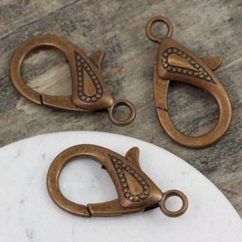 Zapięcie karabińczyk metalowy miedziany 30mm