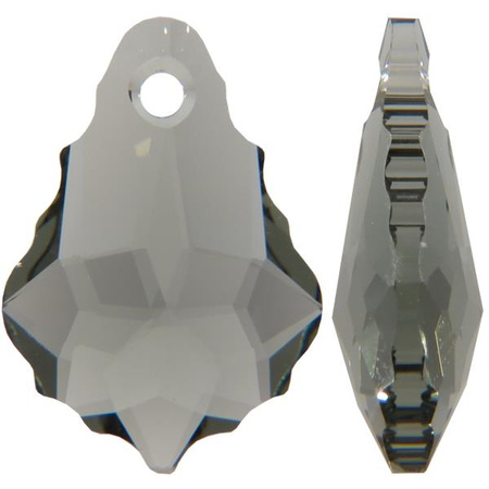 6090 Swarovski Baroque Pendant 16x11mm Black Diamond
