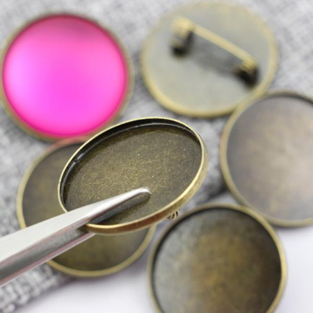 Baza broszki do wklejania okrągła mosiężna 25mm