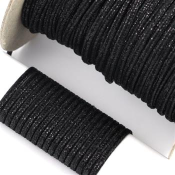 Sznurek sutasz POLSKI 3mm czarny + met.czarny [1metr]