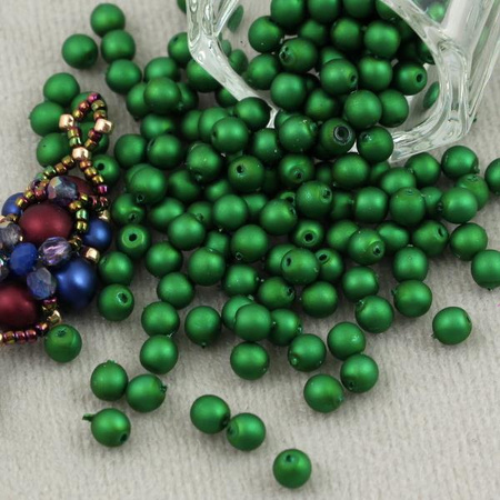 Round Beads Velvet Fresh Green 4mm [50szt]