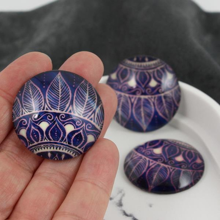 Kaboszon szklany z grafiką łapacz snów moneta 35mm