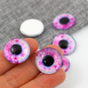 Kaboszon szklany z grafiką oko moneta fioletowa 20mm