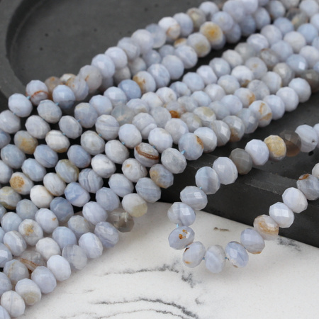 Chalcedon oponka fasetowana 8x5mm