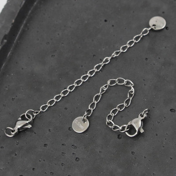 Zapięcie przedłużka z karabińczykiem stal szlachetna 5cm