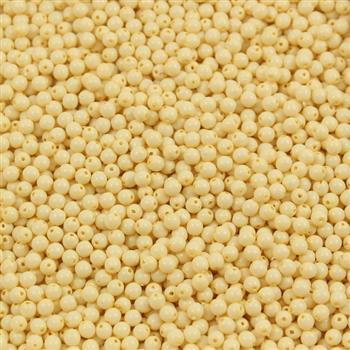 Round Beads Opaque Ivory Ceramic Look 3mm [50szt]