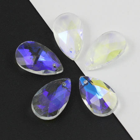 Kryształek szklany łezka fasetowana crystal AB 22x13mm