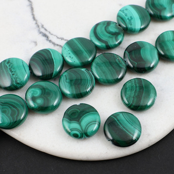 Malachit naturalny moneta gładka 12mm