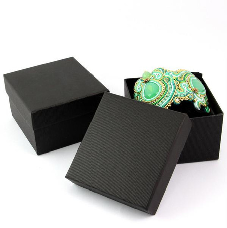 Pudełko ozdobne z poduszką czarne "EASY" 9x9x5,5cm