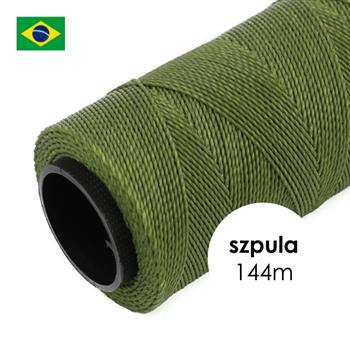 Sznurek do makramy brazylijski woskowany Olive 1mm [szpula 144m]