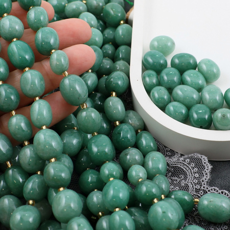 Awenturyn jajko oliwka 14x11mm