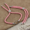Zapięcie regulowane / przesuwane sznurkowe do bransoletki różowe 12cm SR