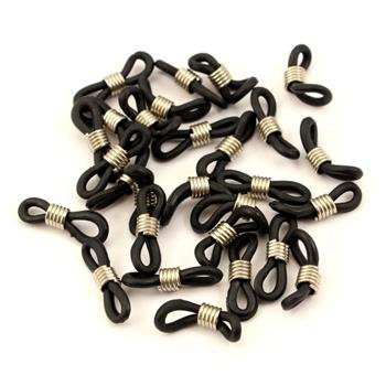 Silikonowa końcówka do okularów czarna/srebrna