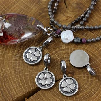 Zawieszka koniczyna z przywieszką stal szlachetna