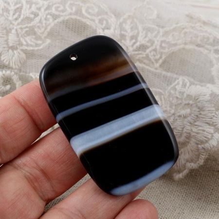 Sardonyks zawieszka plaster prostokąt 55x34mm