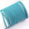Rzemień skórzany pleciony turkusowy 3mm [1metr]
