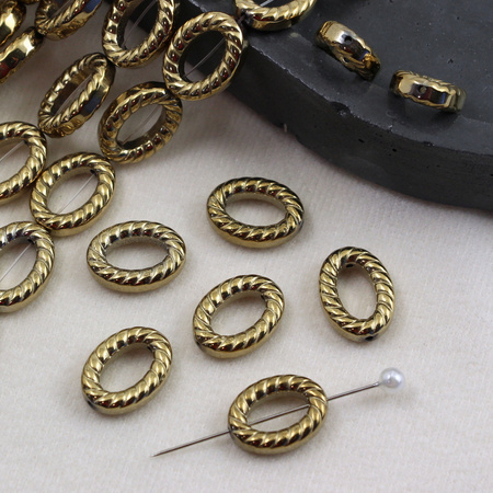 Hematyt złoty owal 15x11mm