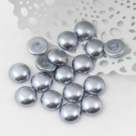 Glass Pearl Cabochon Light Grey 12mm