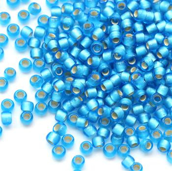 Toho Round 8/0 Silver-Lined Frosted Dark Aquamarine [10g]
