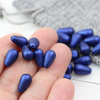 Koralik szklany velvet kropla granatowa 12x7mm [6szt]