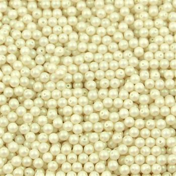 Round Beads Powdery - Ivory 4mm [50szt]