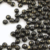Round Beads Jet Gold Splash 6mm [20szt]