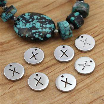 Zawieszka stal szlachetna blaszka 10mm litera X