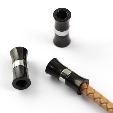 Zapięcie magnetyczne czarno-srebrne stal szlachetna 5mm