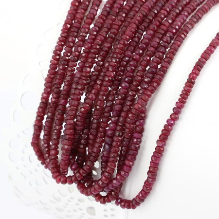 Rubin oponka fasetowana 3,5x2mm [sznur 40cm]