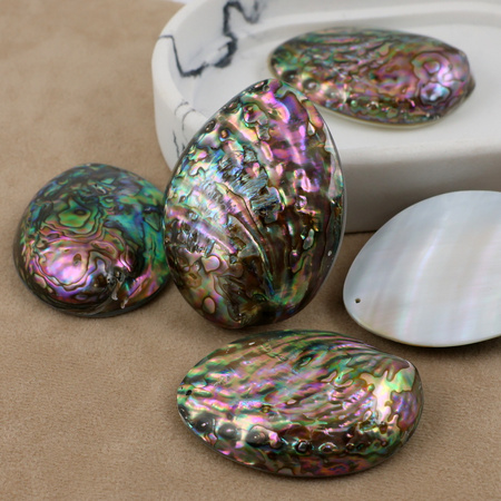 Muszla paua abalone owal zawieszka jednostronna 56-60mm
