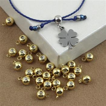 Metalowa podwieszka stoper blokada z silikonem złota 5x4mm/1,0