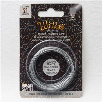 Beadsmith Drut miedziany kwadratowy TITANIUM 0,7mm/3,6m