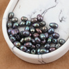 Perła słodkowodna granatowa z dużym otworem 7-9mm