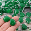 Jadeit łezka ciemna zielona 20x15mm