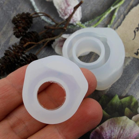 Forma silikonowa do odlewów z żywicy pierścionek diament 17mm