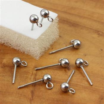 Bigle sztyfty z kulką 4mm stal szlachetna o.boczne [para]
