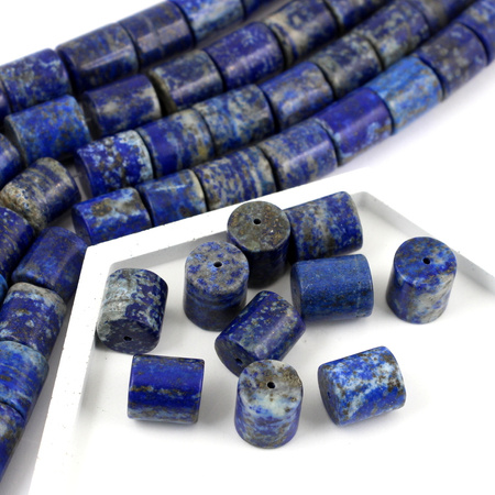 Lapis lazuli z pirytem wałek gładki 13x12mm