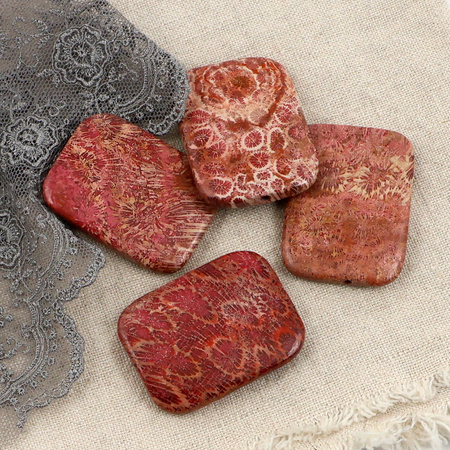 Koral fossil prostokąt 40x30mm