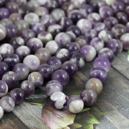 Ametyst chevron kula gładka 12mm