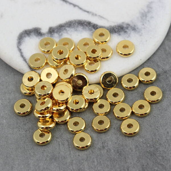 Metalowa przekładka dysk złoty 7x2mm