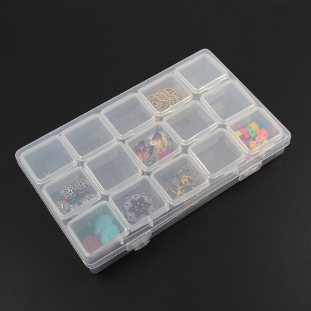 Organizer z 15 pojemnikami do przechowywania 17x11x3cm